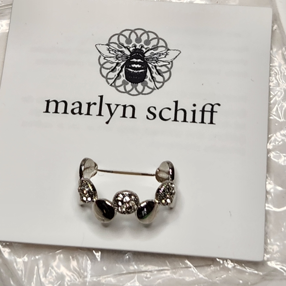 marlyn schiff adjustable pave multi disc toe ring new silvertone lead free nf